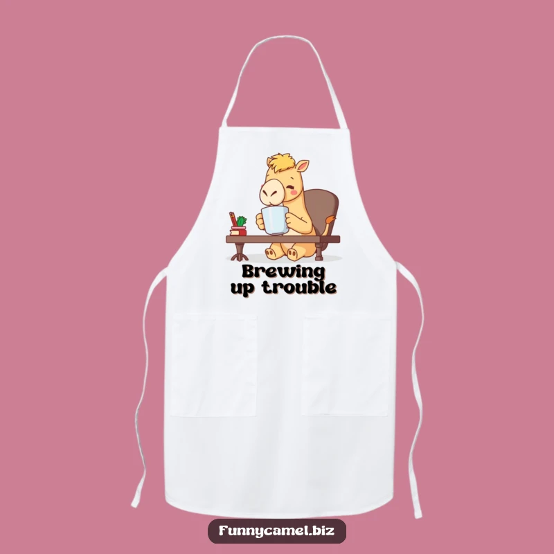 Funny Kawaii Camel Apron: Office Fuel, Chef Gift for Desk Jockeys