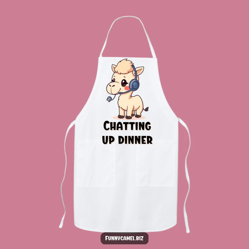 Funny Kawaii Camel Call Center Apron, Cheerful Kitchen Wear for Chefs