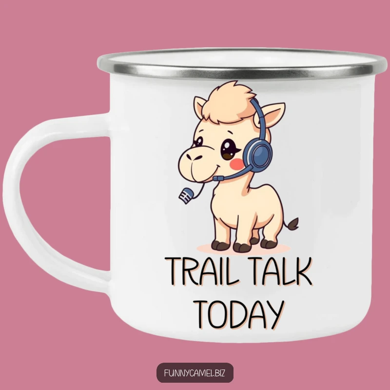 Funny Kawaii Camel Call Center Enamel Mug, Great for Outdoor Adventures