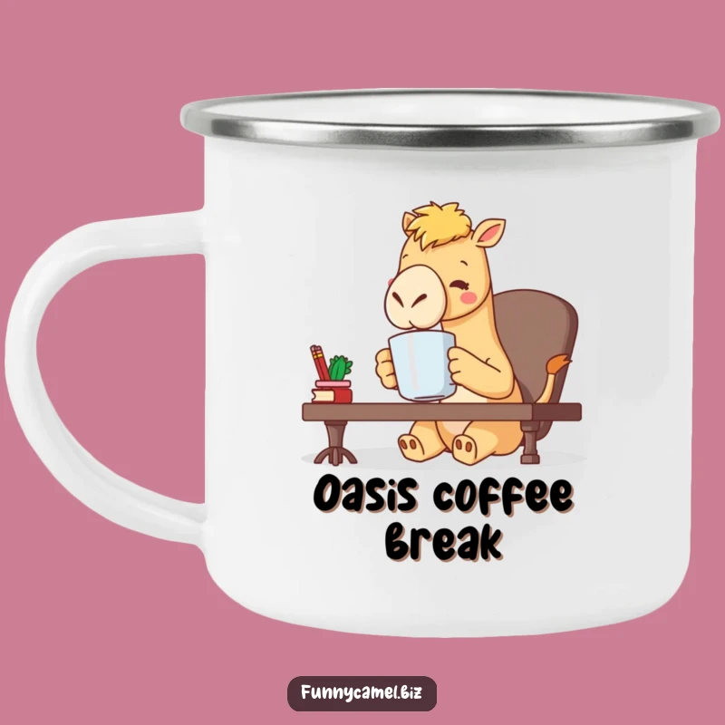 Funny Kawaii Camel Camping Mug: Desert Coffee, Rugged Office Gift