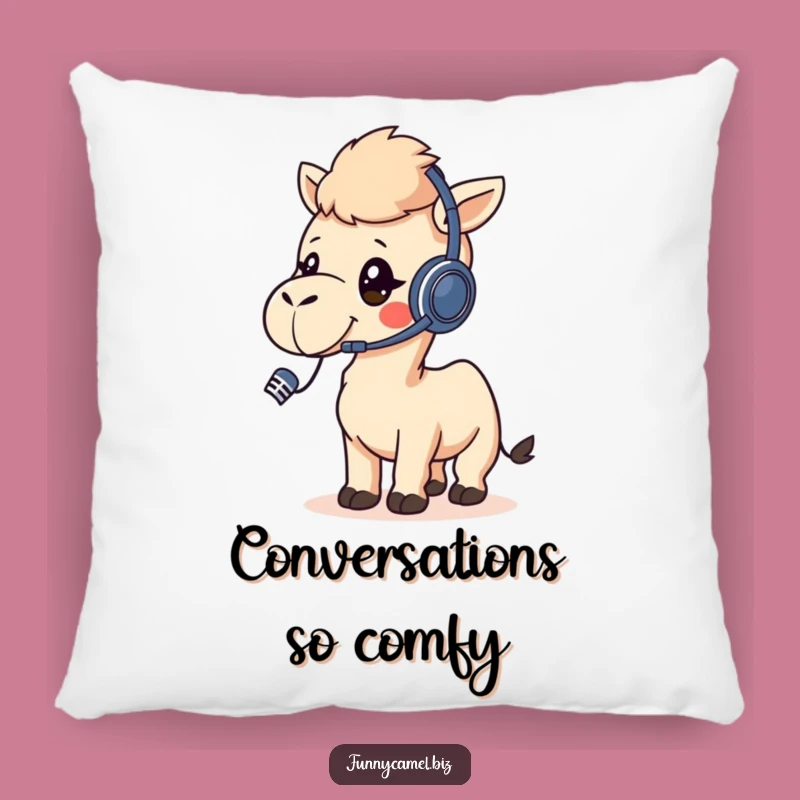 Funny Kawaii Camel Call Center Pillow, Comfy & Hilarious Accent Decor