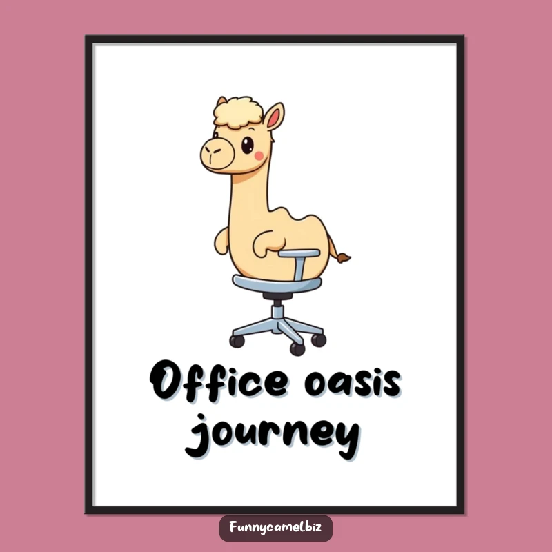 Funny Camel Office Chair Digital Art: Printable Absurdity Gift