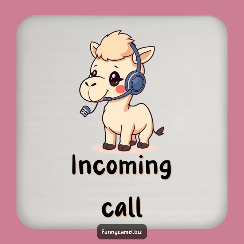 Funny Kawaii Camel Call Center Coaster Set, Protect Surfaces with Humor