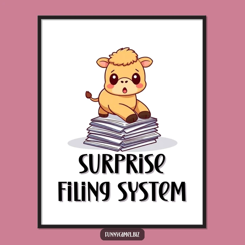 Funny Tripping Camel Poster, Whimsical Wall Art for a Laugh