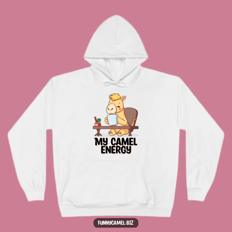 Funny Kawaii Camel Hoodie: Coffee Break Bliss, Cozy Office Gift