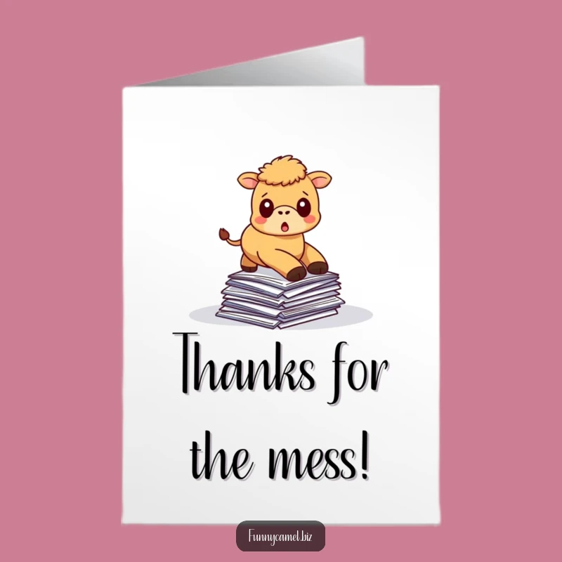 Free Printable Thank You Card: Clumsy Camel Gratitude, Downloadable Gift