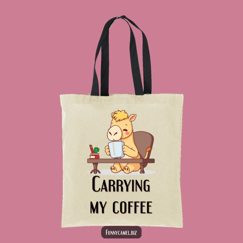 Funny Kawaii Camel Tote Bag: Desk Warrior, Handy Office Gift